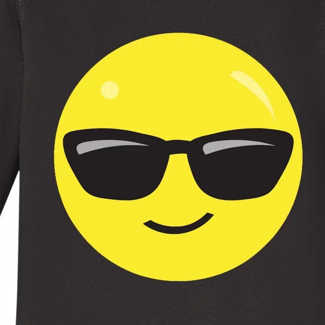 Sunglasses Emoticon Smile Face Im Cool Baby Long Sleeve Bodysuit