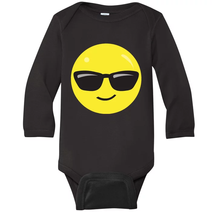 Sunglasses Emoticon Smile Face Im Cool Baby Long Sleeve Bodysuit