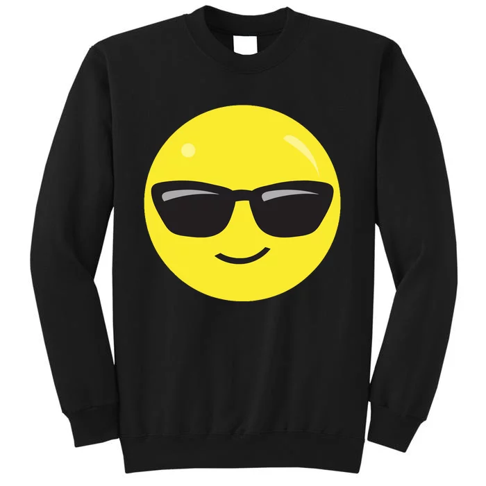 Sunglasses Emoticon Smile Face Im Cool Tall Sweatshirt