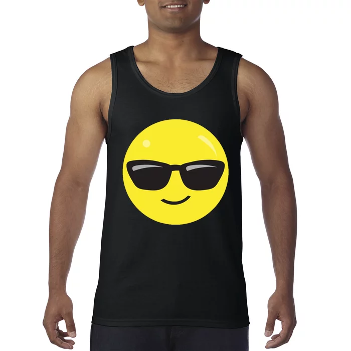 Sunglasses Emoticon Smile Face Im Cool Tank Top