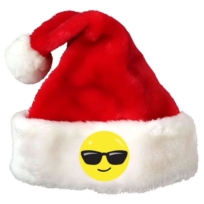 Sunglasses Emoticon Smile Face Im Cool Premium Christmas Santa Hat