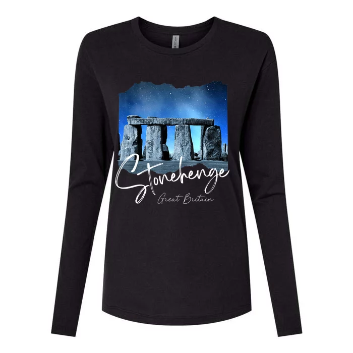 Stonehenge England Souvenir Stonehenge At Night Womens Cotton Relaxed Long Sleeve T-Shirt