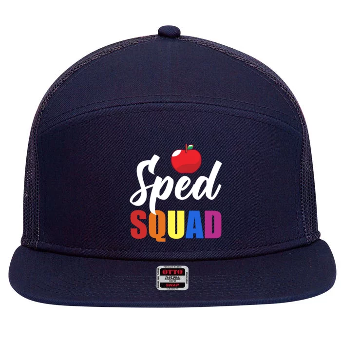 Sped Ed Sped Squad Special Education Teacher Gift 7 Panel Mesh Trucker Snapback Hat