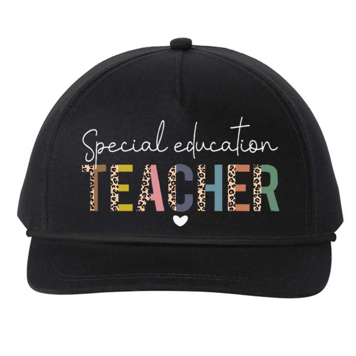 Sped Ed Special Education Teacher SPED Leopard Boho Rainbow Snapback Five-Panel Rope Hat