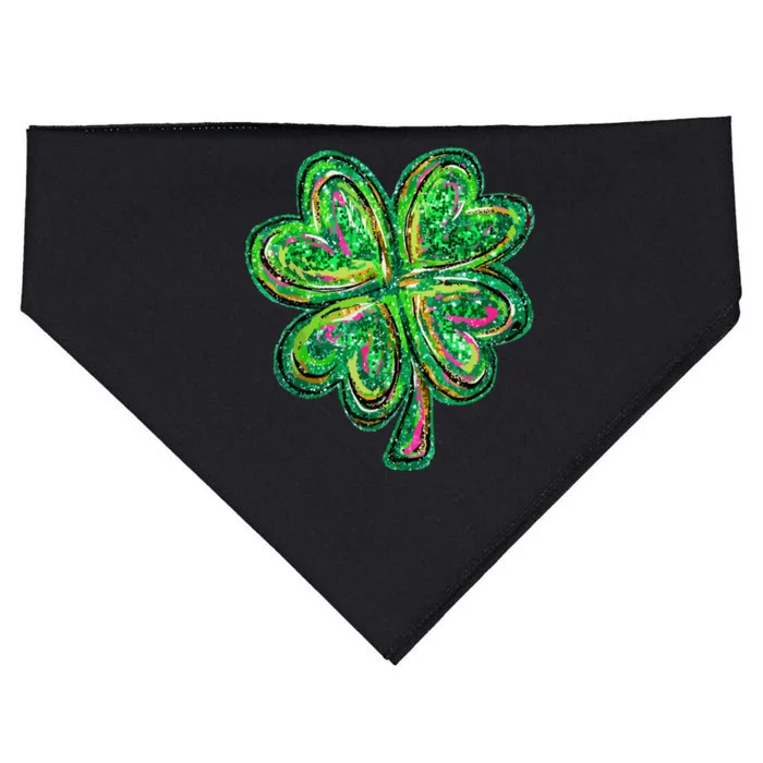 Shamrock Effect St Patricks Day Four Leaf Clover USA-Made Doggie Bandana