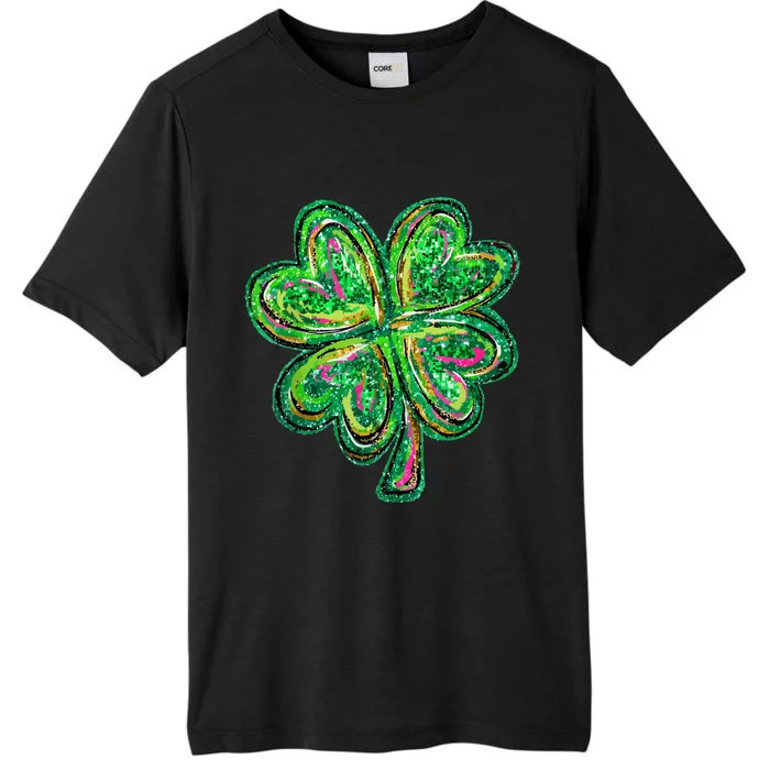 Shamrock Effect St Patricks Day Four Leaf Clover ChromaSoft Performance T-Shirt