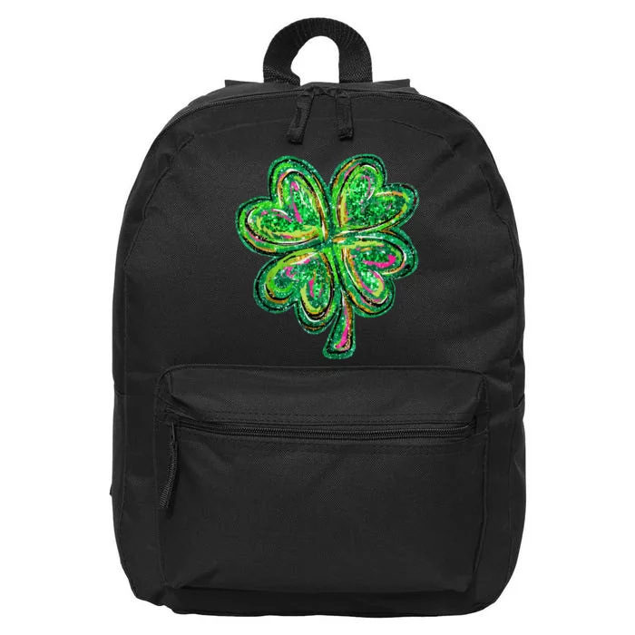 Shamrock Effect St Patricks Day Four Leaf Clover 16 in Basic Backpack