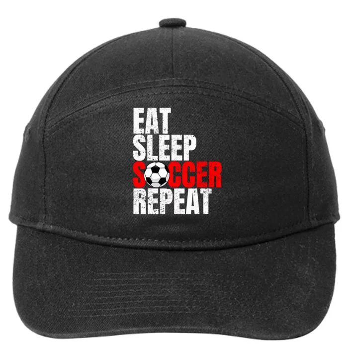 Soccer Eat Sleep Soccer Repeat 7-Panel Snapback Hat