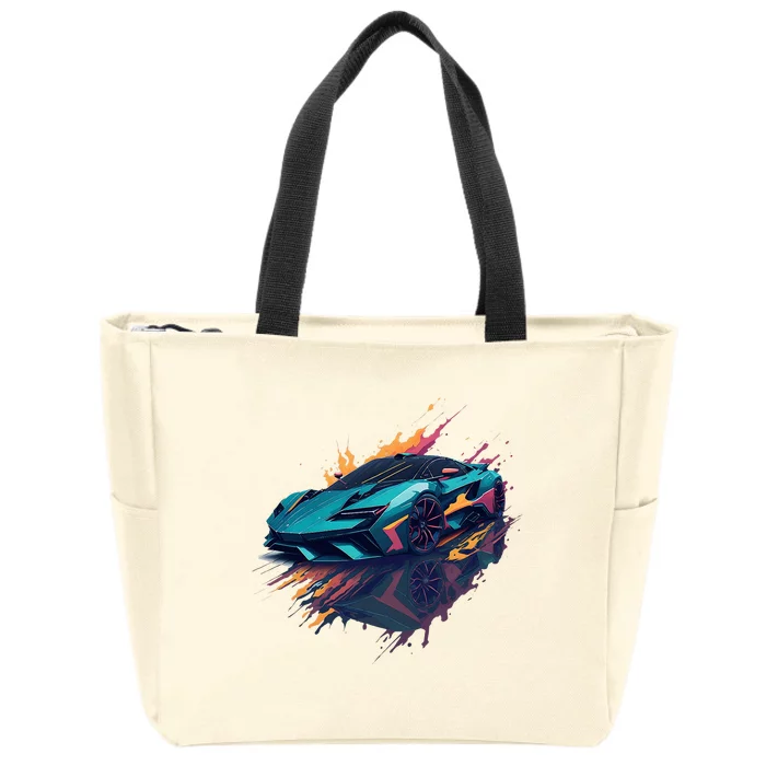 Supercar Exotic Sports Car Concept Poster Zip Tote Bag