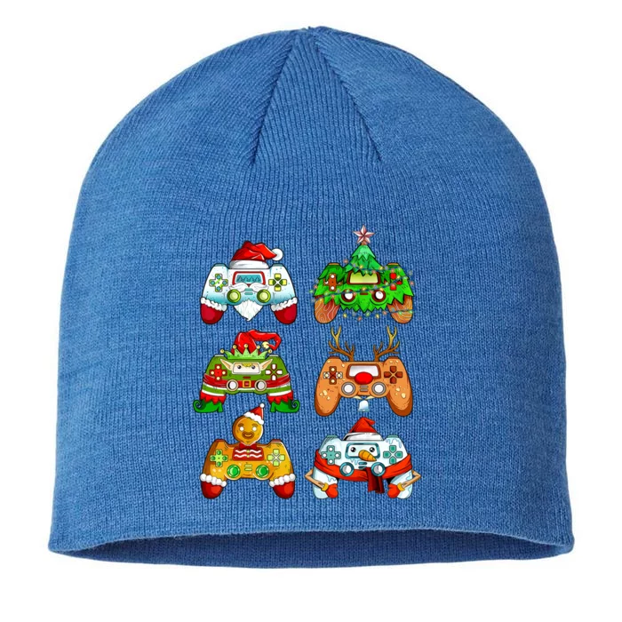 Santa Elf Snow Gaming Controllers Video Gamer Christmas Gift 8 1/2in Sustainable Knit Beanie