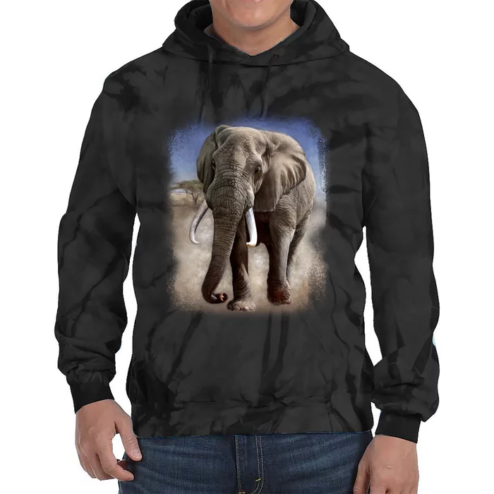 Safari Elephant Tie Dye Hoodie