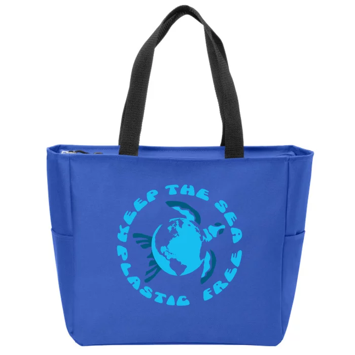 Save Earths Sea Turtles Keep The Sea Plastic Free Gift Zip Tote Bag