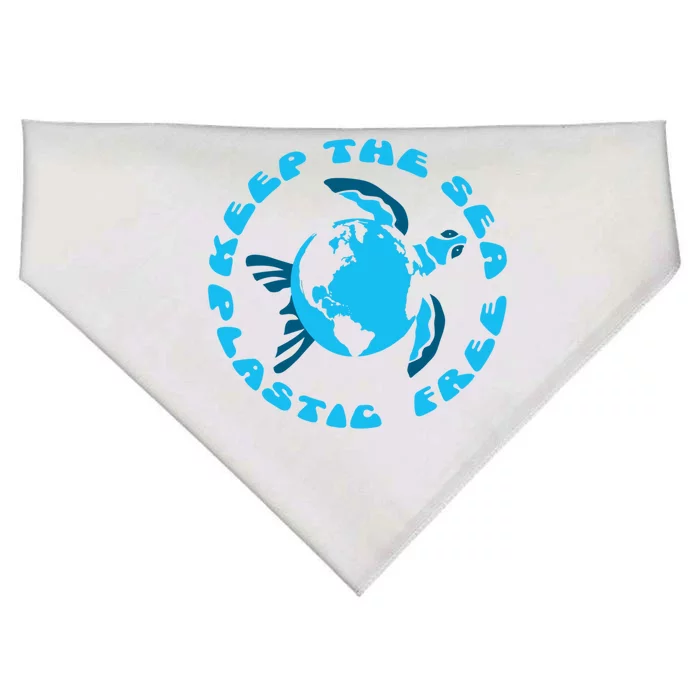 Save Earths Sea Turtles Keep The Sea Plastic Free Gift USA-Made Doggie Bandana