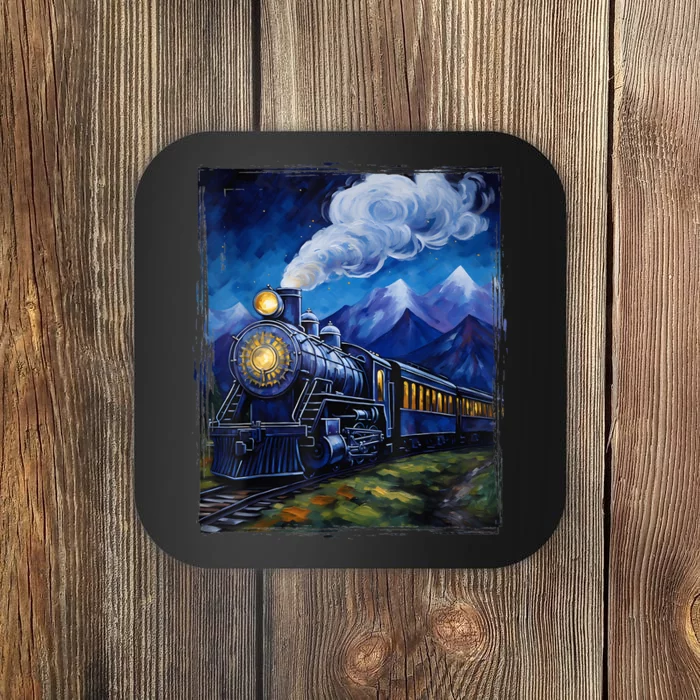 Steam Engine Steam Train Vintage Van Gogh Locomotive Coaster