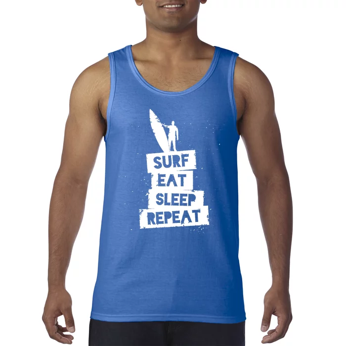 Surf Eat Sleep Repeat Retro Vintage Surfer Tank Top