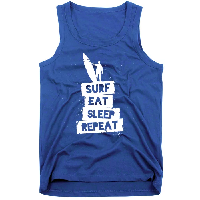 Surf Eat Sleep Repeat Retro Vintage Surfer Tank Top