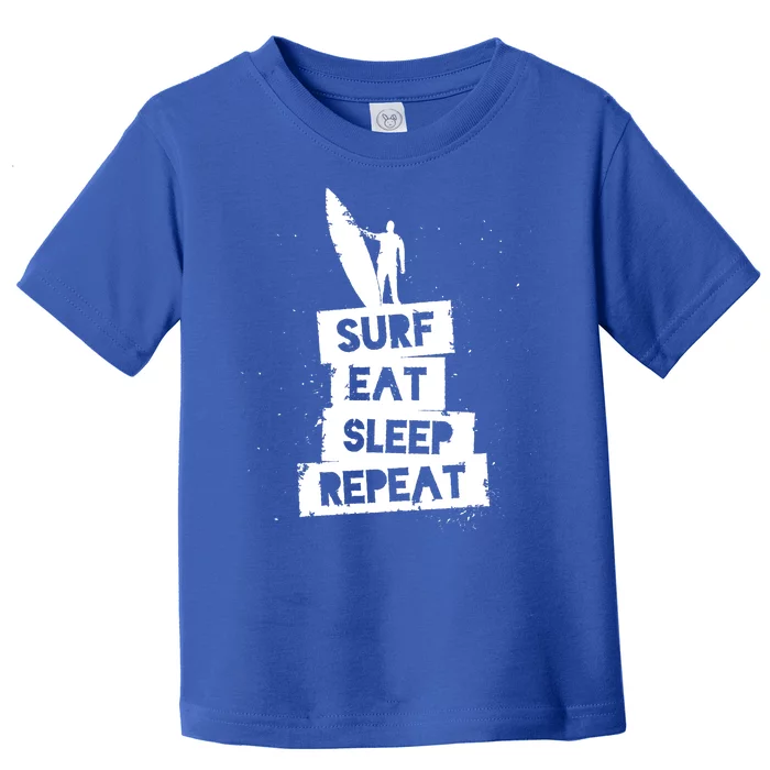 Surf Eat Sleep Repeat Retro Vintage Surfer Toddler T-Shirt