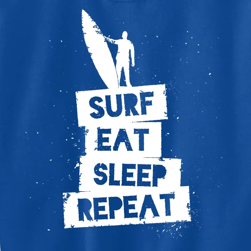 Surf Eat Sleep Repeat Retro Vintage Surfer Kids Sweatshirt