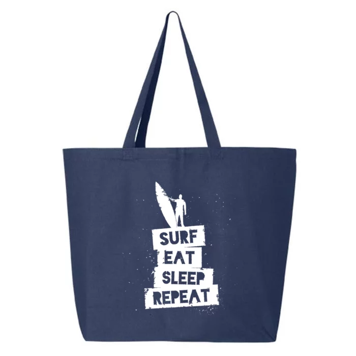 Surf Eat Sleep Repeat Retro Vintage Surfer 25L Jumbo Tote