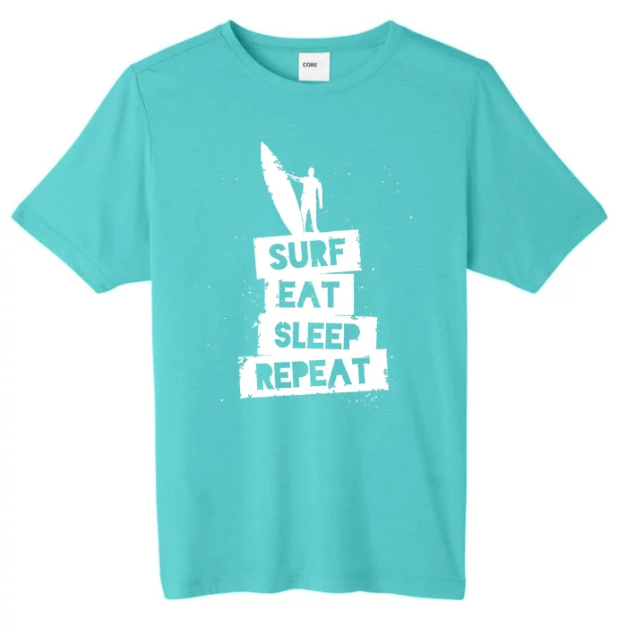 Surf Eat Sleep Repeat Retro Vintage Surfer ChromaSoft Performance T-Shirt