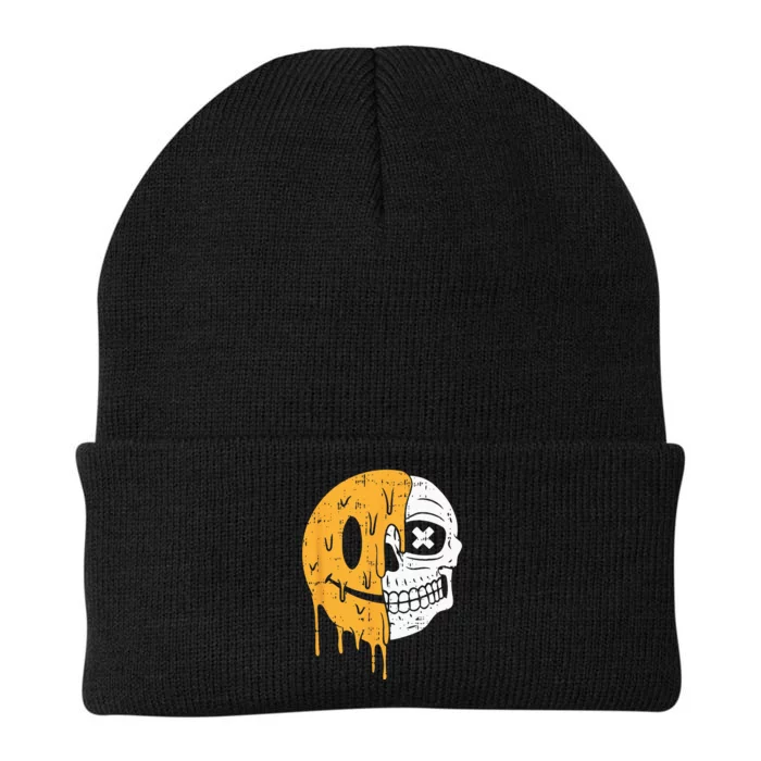 Smile Emoticon Skull Halloween Costume Scary Skeleton Bones Knit Cap Winter Beanie