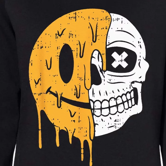 Smile Emoticon Skull Halloween Costume Scary Skeleton Bones Womens California Wash Sweatshirt