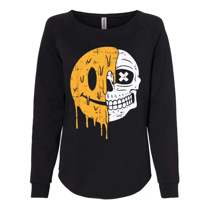 Smile Emoticon Skull Halloween Costume Scary Skeleton Bones Womens California Wash Sweatshirt