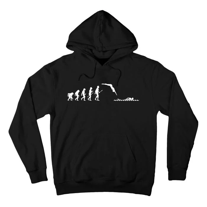 Swimmer Evolution Swimming Water Sports Tall Hoodie