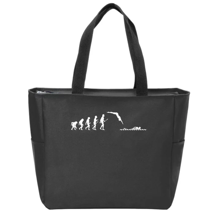 Swimmer Evolution Swimming Water Sports Competition Pool Zip Tote Bag