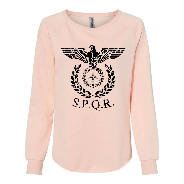 Spqr Eagle Standard Emblem Of The Roman Empire Womens California Wash Sweatshirt