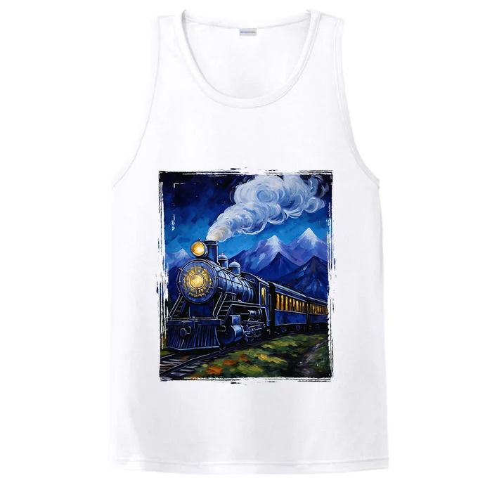 Steam Engine Steam Train Vintage Van Gogh Locomotive Performance Tank