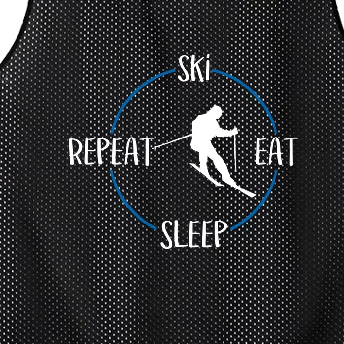 Ski Eat Sleep Repeat And Downhill Skiers Gift For Skiers Mesh Reversible Basketball Jersey Tank