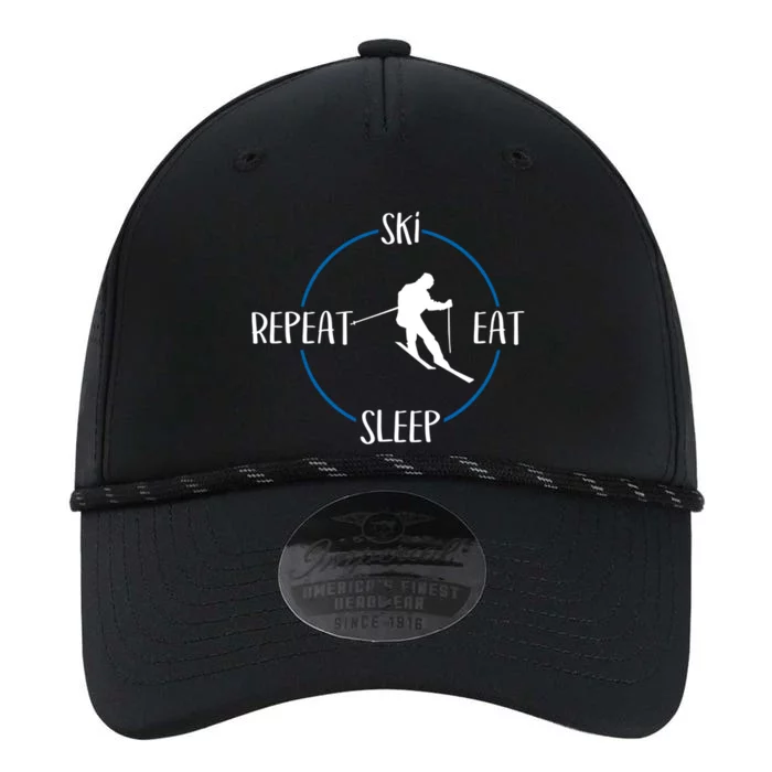 Ski Eat Sleep Repeat And Downhill Skiers Gift For Skiers Performance The Dyno Cap