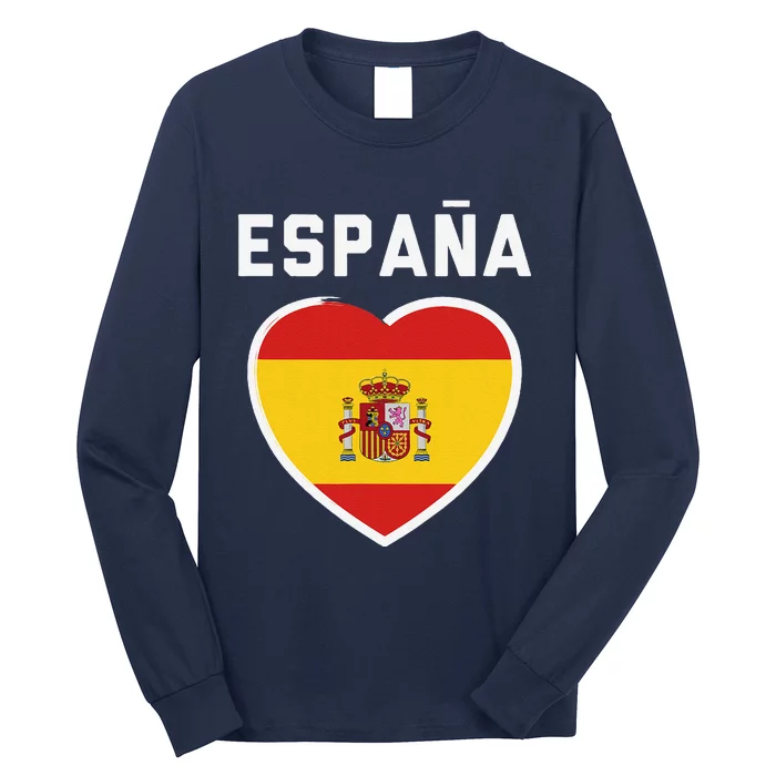 Spain & Espana Soccer & Football Flag Jersey Long Sleeve Shirt