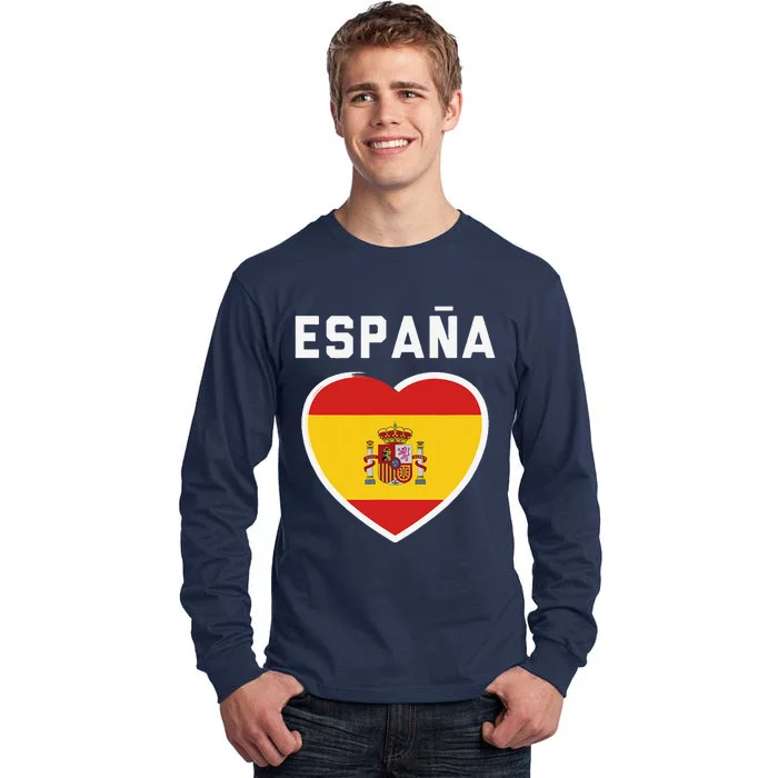 Spain & Espana Soccer & Football Flag Jersey Tall Long Sleeve T-Shirt