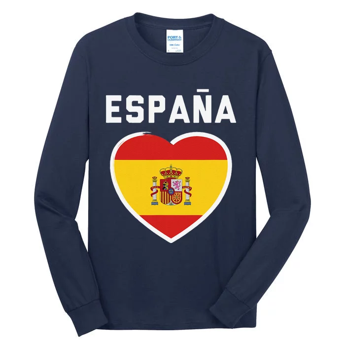 Spain & Espana Soccer & Football Flag Jersey Tall Long Sleeve T-Shirt