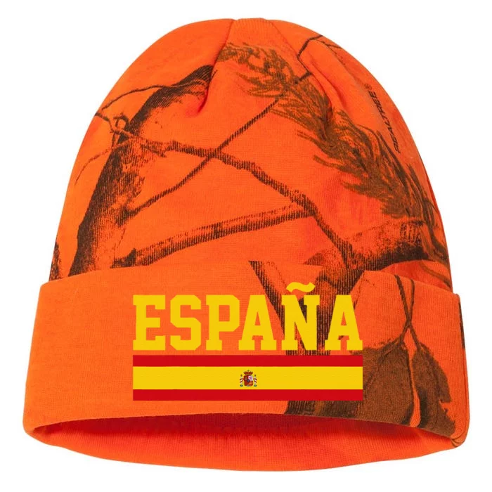 Spain Espana Spanish Flag Pride Sports Fan Soccer Gift Kati - 12in Camo Beanie