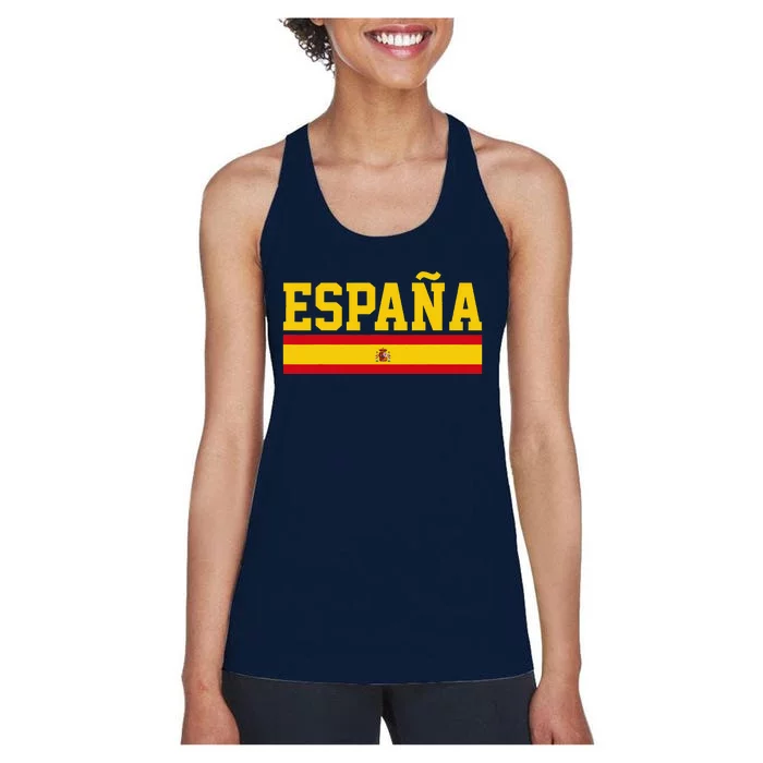 Spain Espana Spanish Flag Pride Sports Fan Soccer Gift Women's Racerback Tank