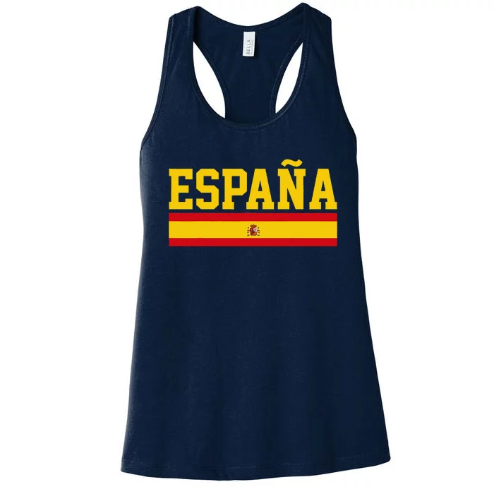 Spain Espana Spanish Flag Pride Sports Fan Soccer Gift Women's Racerback Tank