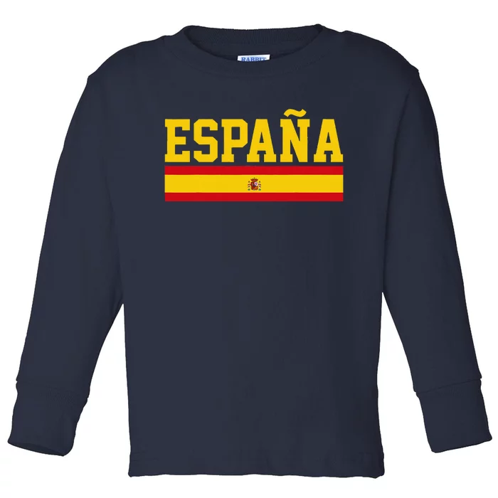 Spain Espana Spanish Flag Pride Sports Fan Soccer Gift Toddler Long Sleeve Shirt