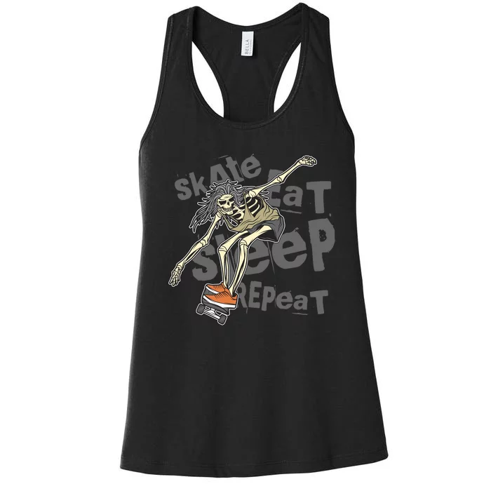 Skate Eat Sleep Repeat Women's Racerback Tank