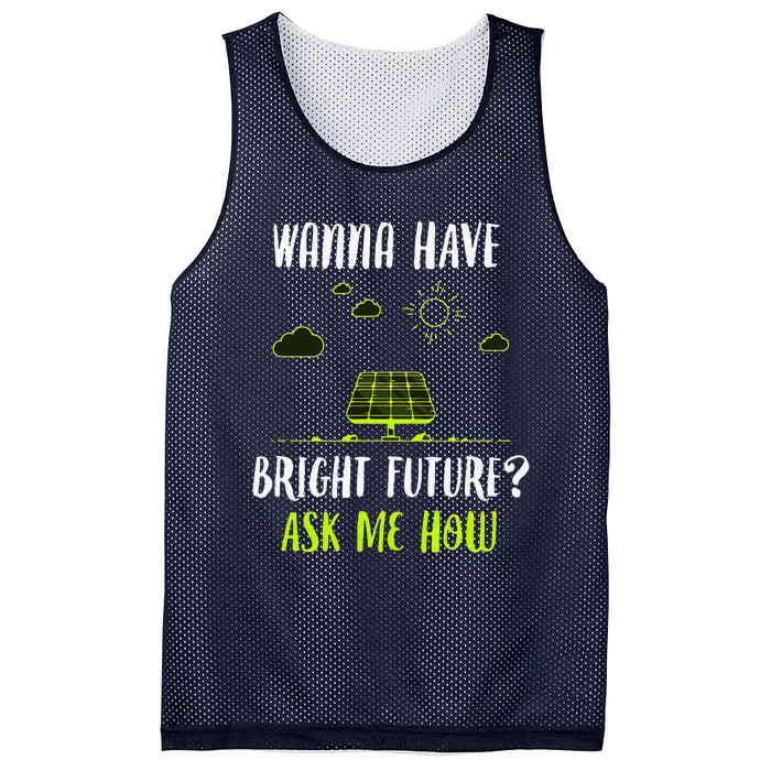 Solar Energy Solar Panels Bright Future Funny Solar Power Mesh Reversible Basketball Jersey Tank