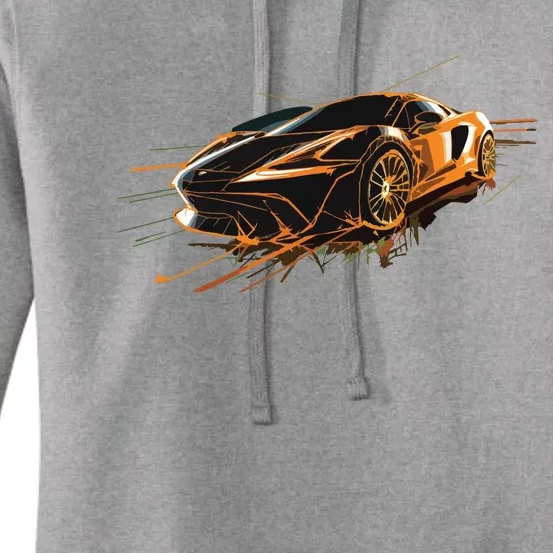 Supercar Exotic Sports Car Concept Car Poster Style Graphic Women's Pullover Hoodie