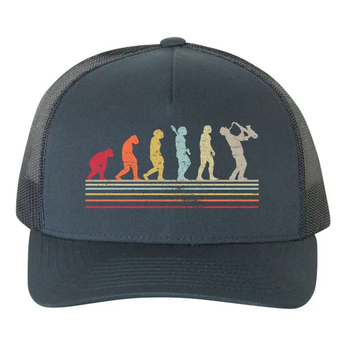 Saxophonist Evolution Saxophone Player Jazz Music Gift Yupoong Adult 5-Panel Trucker Hat