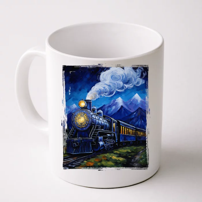 Steam Engine Steam Train Vintage Van Gogh Locomotive Front & Back Coffee Mug