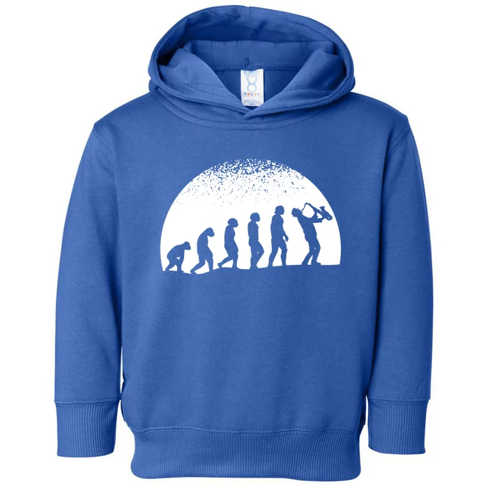 Saxophonist Evolution Saxophone Player Jazz Music Funny Gift Toddler Hoodie