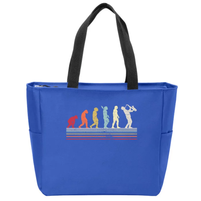 Saxophonist Evolution Saxophone Player Jazz Music Gift Zip Tote Bag