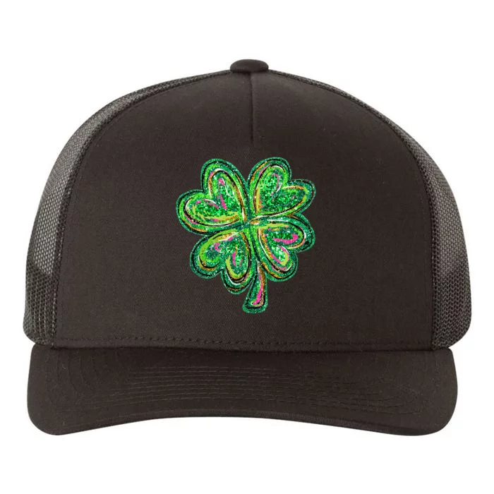 Shamrock Effect St Patricks Day Four Leaf Clover Yupoong Adult 5-Panel Trucker Hat