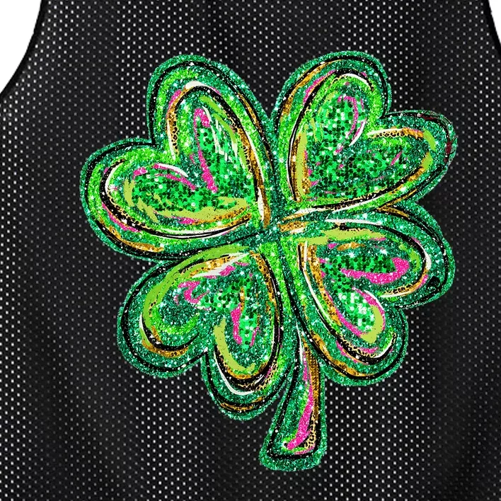 Shamrock Effect St Patricks Day Four Leaf Clover Mesh Reversible Basketball Jersey Tank