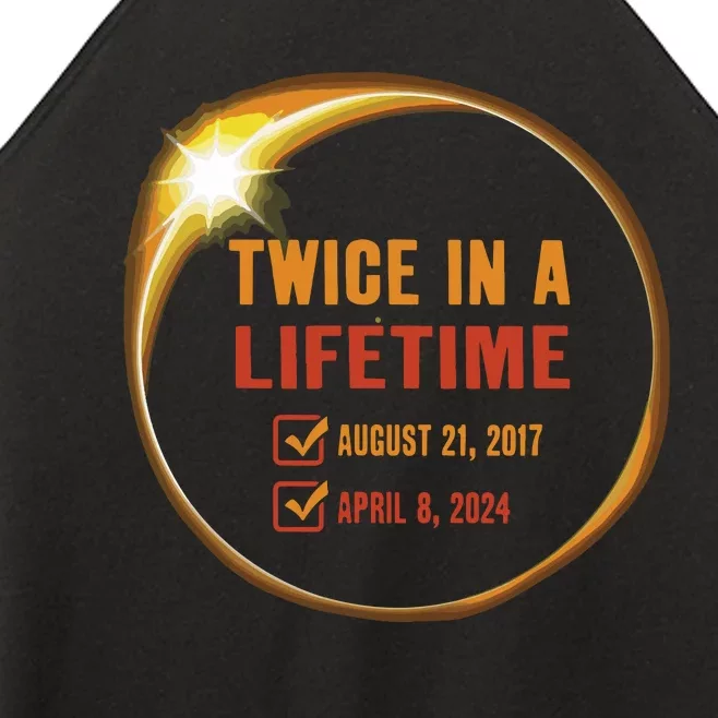 Solar Eclipse Shirts Twice In Lifetime 2024 Solar Eclipse Women’s Perfect Tri Rocker Tank